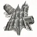 Cologne Cathedral destroyed tattoo design idea