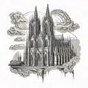 Cologne Cathedral destroyed tattoo design idea