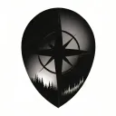 True North compass tattoo design idea