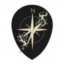 True North compass tattoo design idea