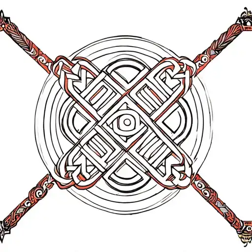 metatrons cube in a Tibetan endless knot design incorporating tattoo design idea