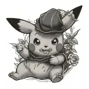 pooh pikachu tattoo design idea