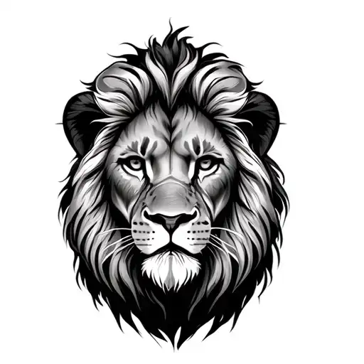 fine line lion tatto realistic tattoo design idea