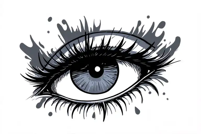 Black and Grey Eye from X 100PRE Bad bunny álbum  tattoo design idea