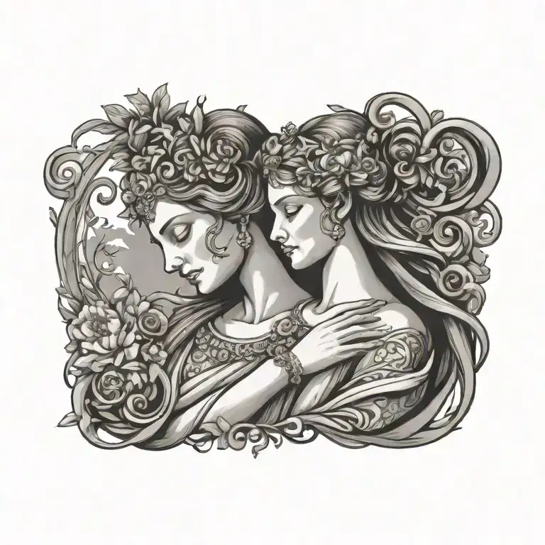representation of the goddess Demeter, symbolizing the client's love for their mother tattoo design idea