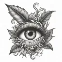eye in plant vine tattoo design idea