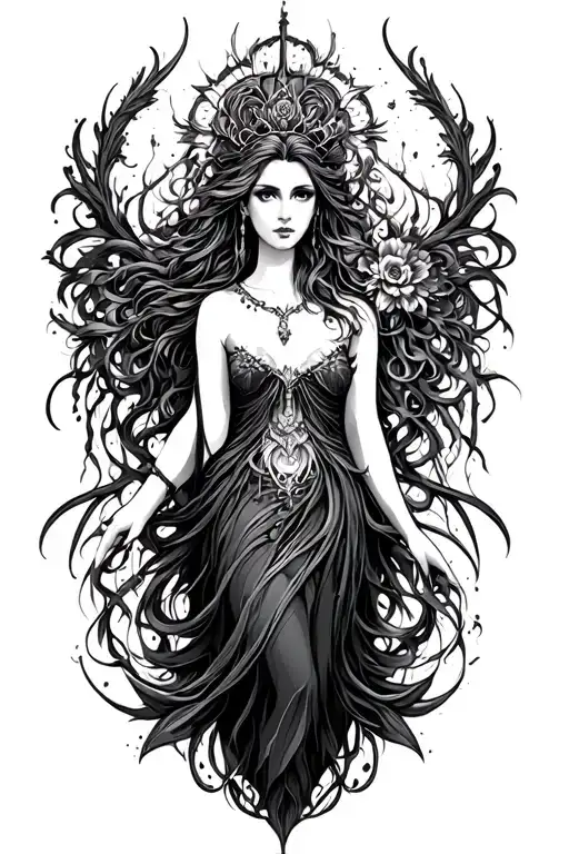 ametrius goddess tattoo design idea