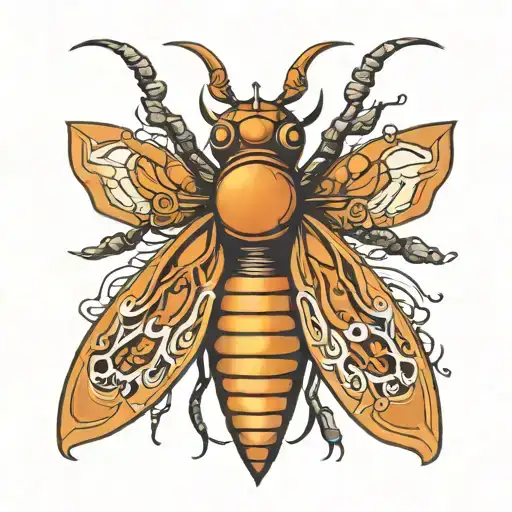 cyber sigil moth tattoo design idea