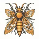 cyber sigil moth tattoo design idea