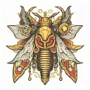 cyber sigil moth tattoo design idea