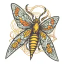 cyber sigil moth tattoo design idea