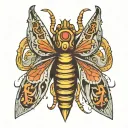 cyber sigil moth tattoo design idea