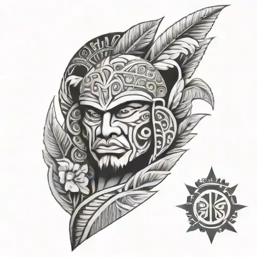 samoan theme complete filled tattoo design idea
