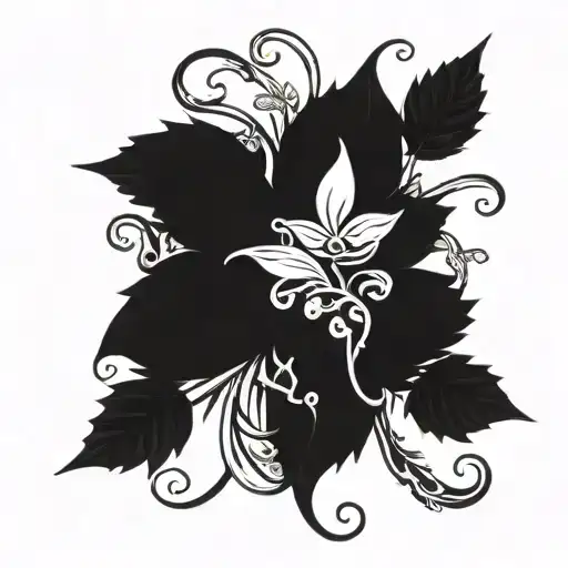 A detailed candel chart intertwined with vines and leaves, symbolizing growth and prosperity in trading tattoo design idea