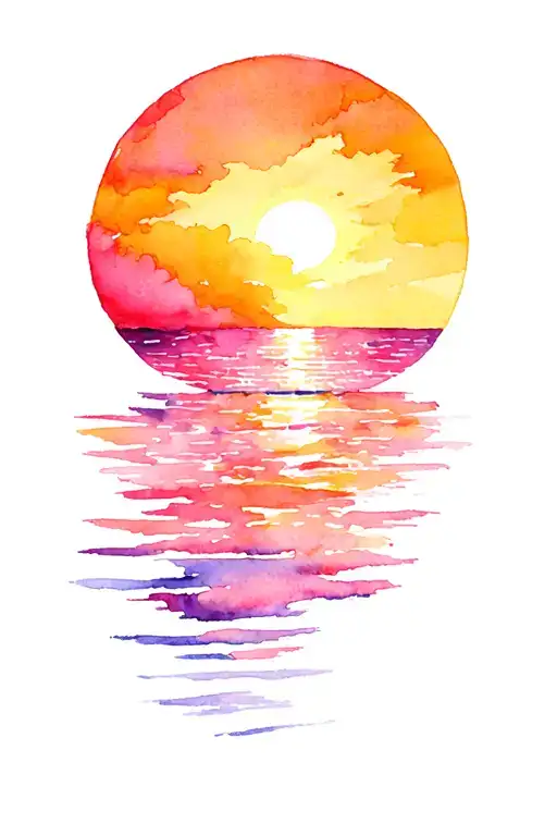 Ocean Sunrise tattoo design idea