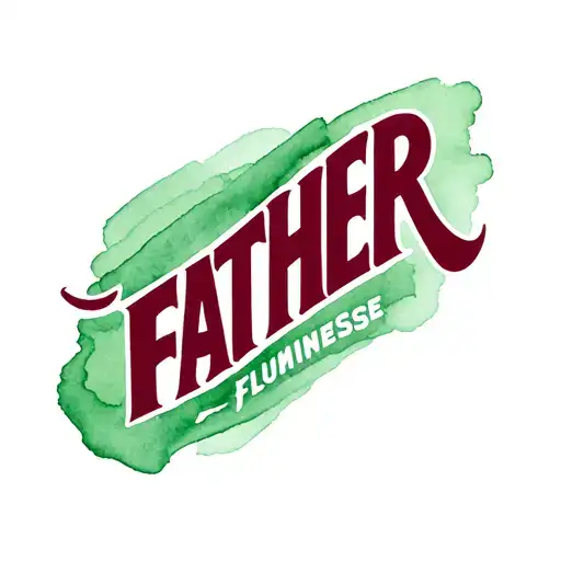 "FATHER" text with elegant typography with a sophisticated touch in the green and maroon colors of the Fluminense team tattoo design idea