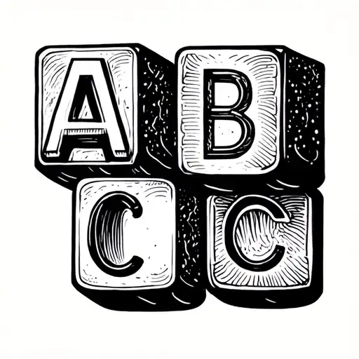 Abc Blocks tattoo design idea
