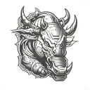 Ironman triathlon logo combined with a rhino head tattoo design idea
