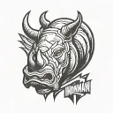 Ironman triathlon logo combined with a rhino head tattoo design idea