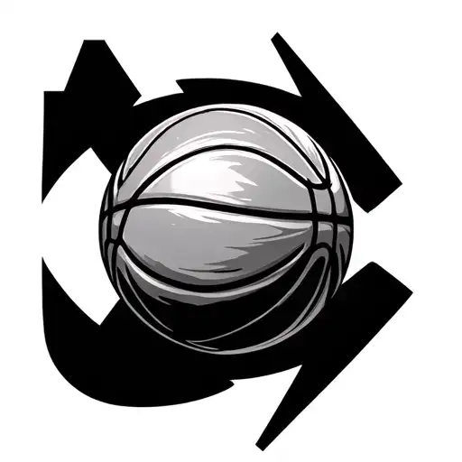 mandala ball of basketball in the middle of the arrow surrounded tattoo design idea