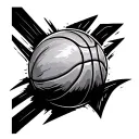 mandala ball of basketball in the middle of the arrow surrounded tattoo design idea