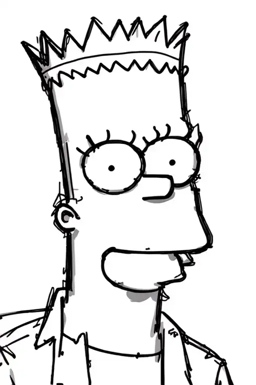 bart simpson in the style of basquiat crown tattoo design idea