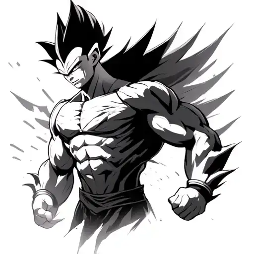 vegeta super sayain god tattoo design idea