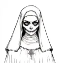 Spooky evil nun tattoo design idea