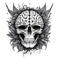 brain tumor warrior tattoo design idea