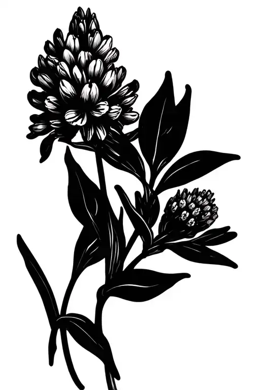 hyacinth and heather flowers tattoo design idea