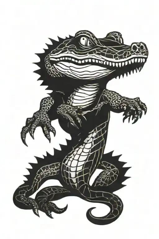 Louisiana swamp alligator tattoo design idea