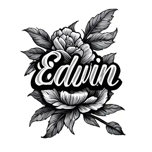 name in text Edwin tattoo design idea