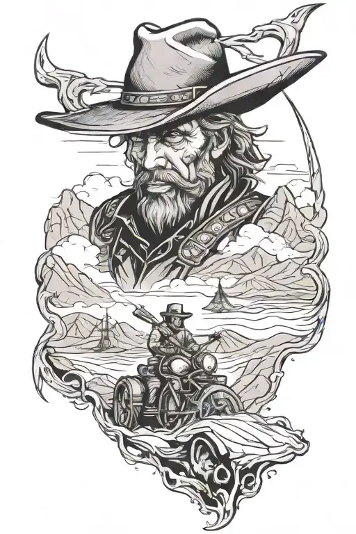 hills and outlaws tattoo design idea