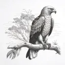 wedge-tailed eagle gumtrees in background  tattoo design idea