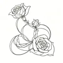 2 roses intertwined a wedding ring finger tattoo tattoo design idea