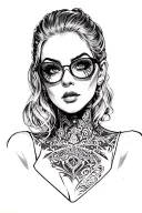 judy from cyberpunk with a lifes a gamble twist tattoo design idea