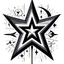 star with symbols tattoo design idea