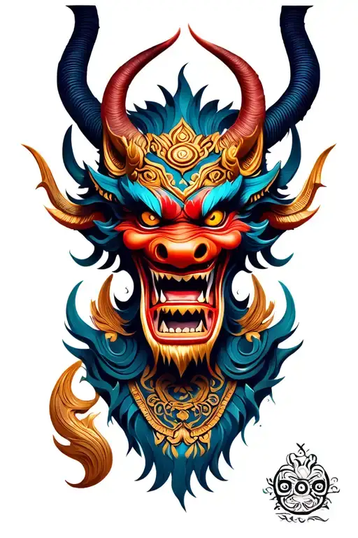 balinese demon tattoo design idea