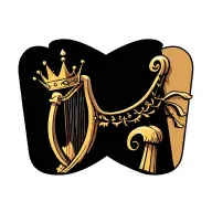 harp with crown on top tattoo design idea