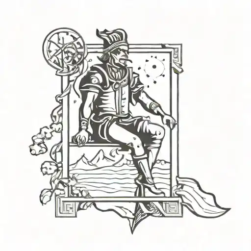 tarot card the fool tattoo design idea