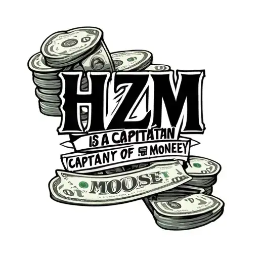 "HZM IS A CAPITAIN OF MONEY " HZM IS A CAPITAIN OF MONEY AND SUCCESS tattoo design idea