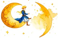 Little Prince on the Moon tattoo design idea