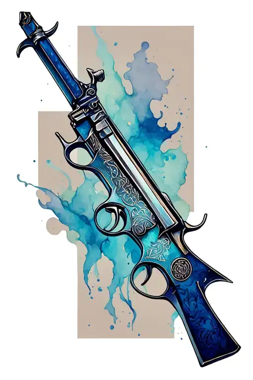 arcane jinx weapons like guns tattoo design idea