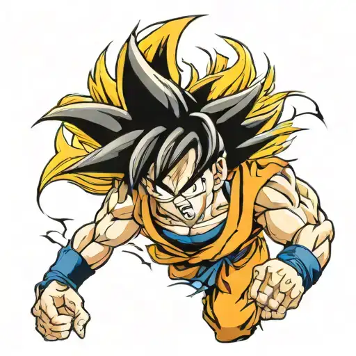 goku turning super saiyan tattoo design idea