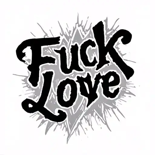 Fuck Love tattoo design idea