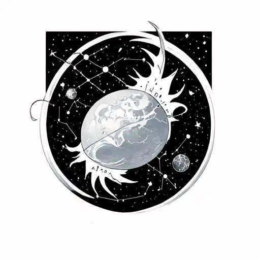 Aquarius constellation for men tattoo design idea