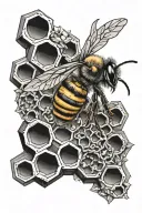 bee mountains honeycomb  tattoo design idea