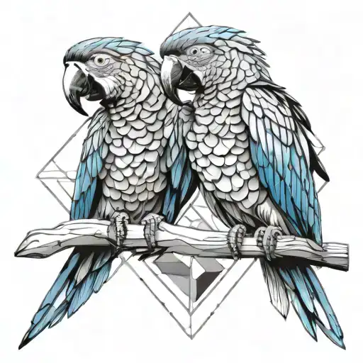 macaw perched with wings out tattoo design idea