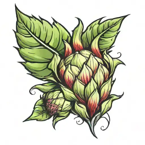 heart artichoke stone  tattoo design idea