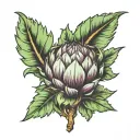 heart artichoke stone  tattoo design idea